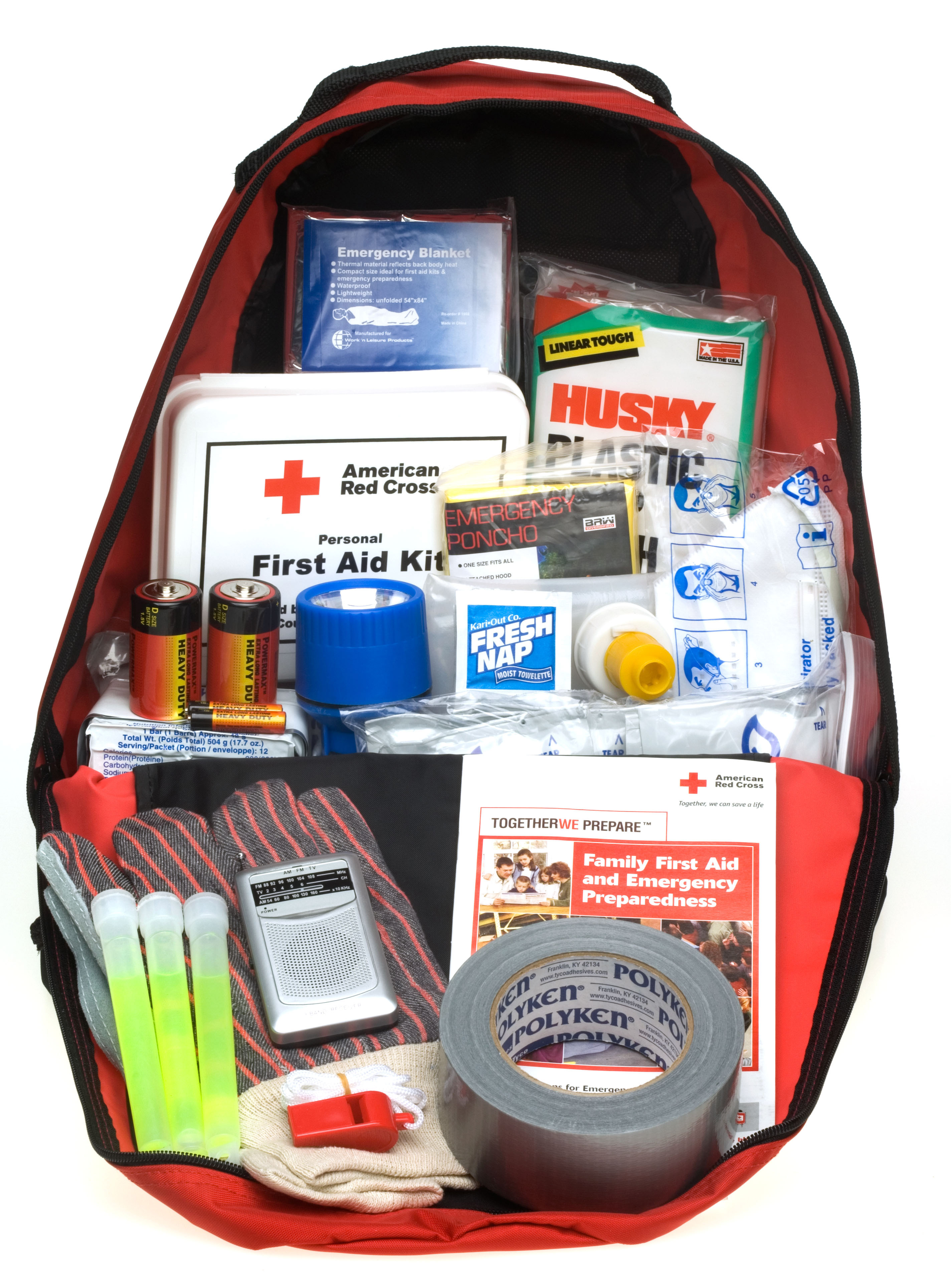 Red Cross &ldquo;ready to go&rdquo; preparedness kit